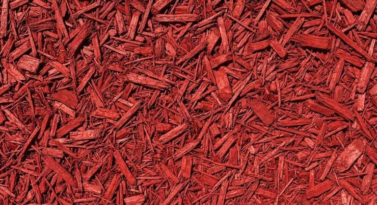 Red mulch at the Brady Sand & Gravel yard in Tecumseh, MI