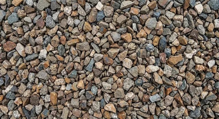 Crushed native fieldstone at the Brady Sand & Gravel yard in Tecumseh, MI